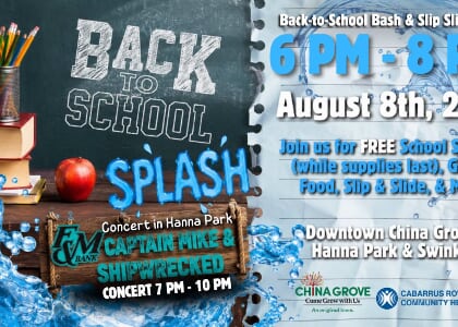 F&M Bank Concert Series: Captain Mike & Shipwrecked + Back to School SPLASH