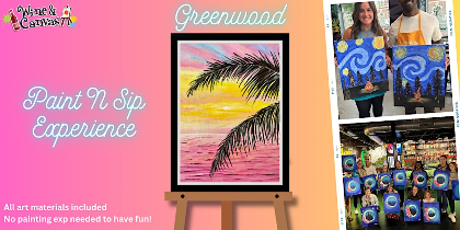 Greenwood Paint and Sip - Pretty Pink Palms
