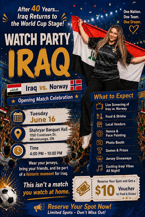 IRAQ WORLD CUP WATCH PARTY: Iraq vs. Norway | حفلة مشاهدة مباراة العراق