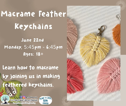 Macrame Feather Keychains