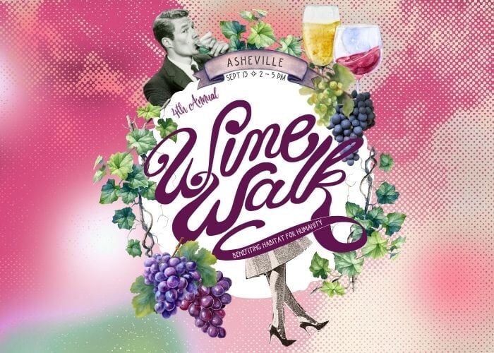 Poster for 4th Annual Wine Walk Asheville