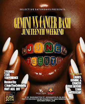 Gemini vs  Cancer Bash Juneteenth Weekend & Chi Sigma Cook Owt After Party
