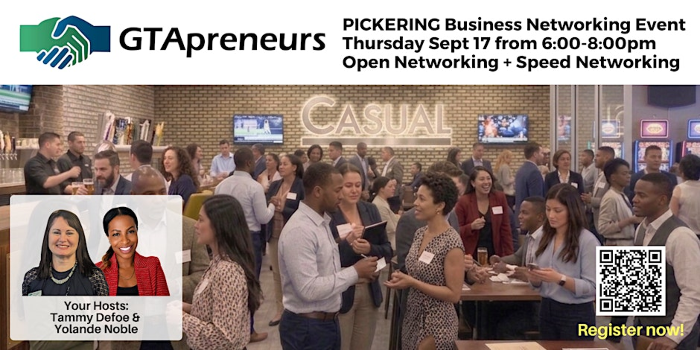 GTApreneurs' Sept 17, 2026 Speed Business Networking Event in Pickering
