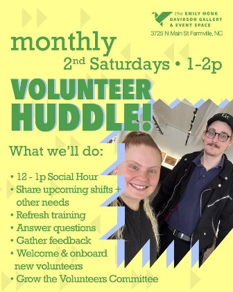 Art Gallery Volunteer Huddle! (Monthly)