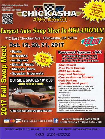 Chickasha Swap Meet 49th Annual Largest Auto Swap Meet In Oklahoma