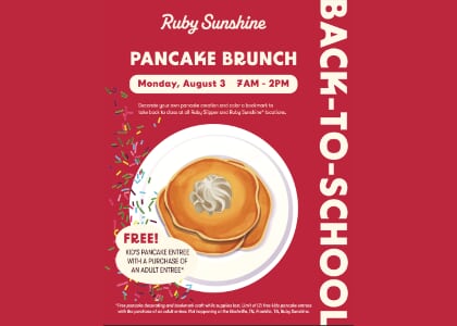 Ruby Sunshine's Back to School Pancake Brunch