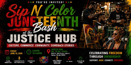 Sip N' Color Juneteenth Bash at the Justice Hub