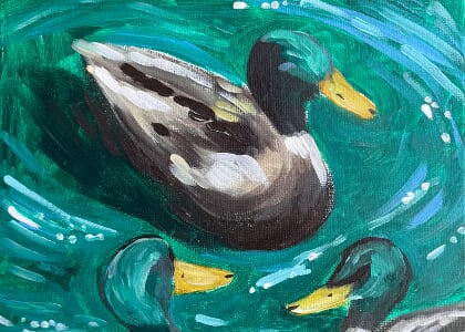 Mallard Ducks on the Water: An Acrylic Painting Class at V&VG