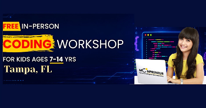 Free In-person Coding Class in Tampa, FL  For Kids Ages 7-14 Years