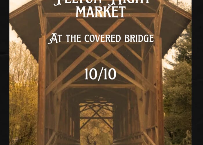 Felton Night Market at the covered bridge at Felton Covered Bridge county Park, Oct 10