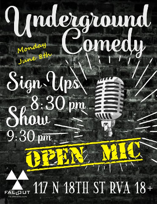 Underground Comedy at Fallout - Open Mic Comedy