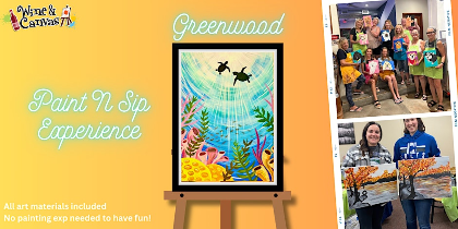 Greenwood Paint and Sip - swimming with turtles