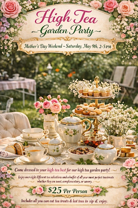 Mother's Day Weekend Garden Party High Tea Social
