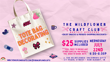 Tote Decorating with The Wildflower Craft Club