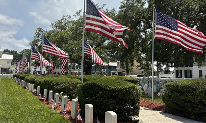 Flags at St. Augustine National Cemetery
