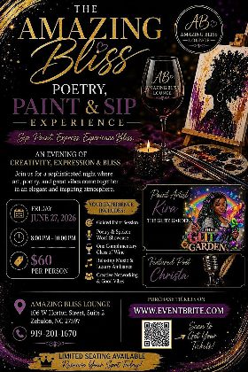 ✨ THE AMAZING BLISS POETRY, PAINT & SIP EXPERIENCE ✨