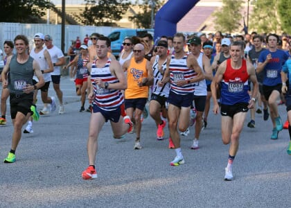 Greenville Track Club Red White and Blue Shoes 5K