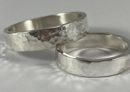 Hammered Wide Band Ring