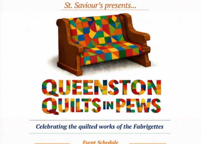 Museum: Queenston Quilts in Pews - celebrating the quilted works of the Fabrigettes