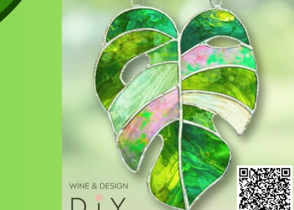 Durham Beer Garden Monstera Leaf Stained Glass Soldering PARTy