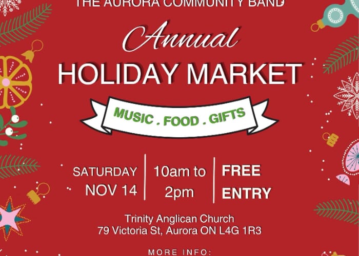 Calling all Vendors for Aurora Community Band Holiday Market on November 14