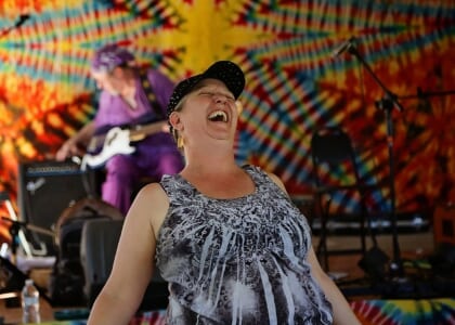 Laughter Yoga with Jaime in the studio