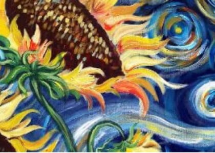 Paint & Sip Event @ Dashi Wine Bar and Emporium: Starry Sunflowers