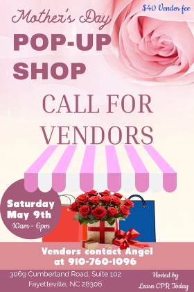 Pop-Up Shop Mother's Day Weekend
