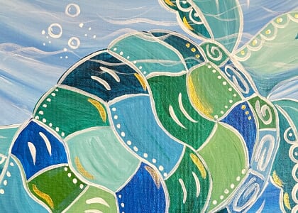 Paint & Sip Event @ Tideland Brewing: Boho Sea Turtle