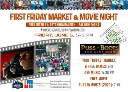 First Friday Market & Movie Night: Puss in Boots - The Last Wish (2022)
