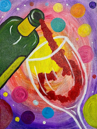 Colorful Wine Pour Cheers!