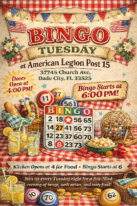 Bingo Tuesday at American Legion Post 15
