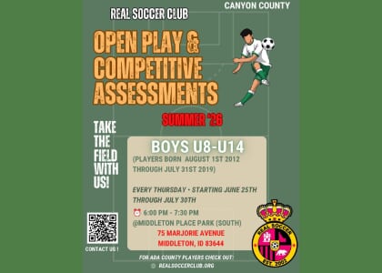 CANYON COUNTY - SUMMER OPEN PLAY & COMPETITIVE ASSESSMENTS 2026