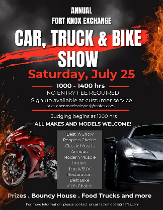 Fort Knox Main Exchange Annual Car, Truck & Bike Show