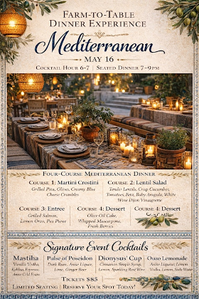 A Taste of the Aegean: A Mediterranean Farm-to-table Dinner Experience