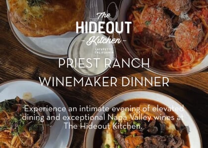 Priest Ranch Winemaker Dinner at The Hideout