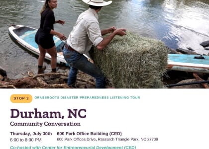 Grassroots Disaster Preparedness Listening Tour, Durham Stop