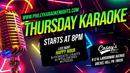 Thursday Karaoke at Casey's Restaurant (Drexel Hill - Delaware County