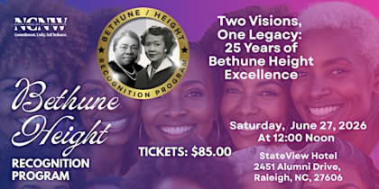 25th Annual North Carolina State Coalition of NCNW, Inc. BHRP Celebration