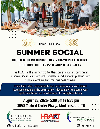 Summer Social with HBACT & Rutherford Co. Chamber