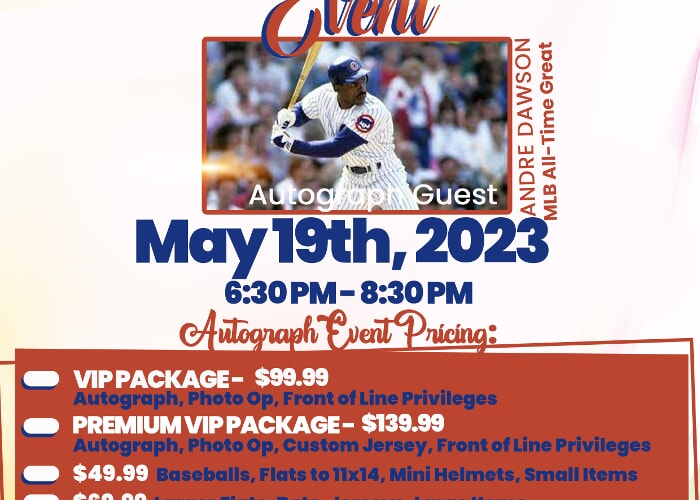 Andre Dawson In-Person Signing - The Herald News Event Calendar