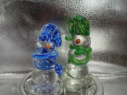 Christmas in July-Snowpeople-no snow! Crystal clear crackled people then!!!