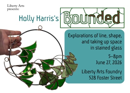 Bounded: explorations of line, shape, and taking up space in stained glass