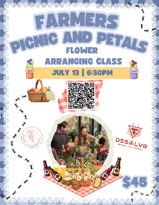 Farmers Picnic and Petals - Flower Arranging Class - DURHAM