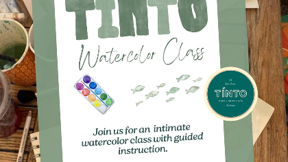 Weekly guided watercolor classes at Tinto Cafe & Provisions