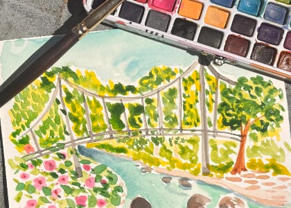 Watercolor Liberty Bridge Workshop at HeyDay | Greenville SC