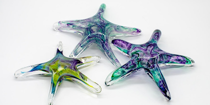 Imagine Glass Fireworks! Starfish!  Cute! Bright! Pops of Color!