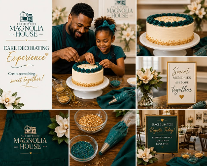 Magnolia House Father's Day cake decorating experience/Sunday Brunch