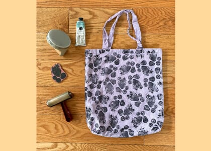 Three Bears Block Printing on Tote Bags Workshop