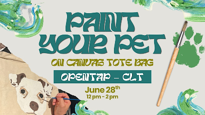 Paint Your Pet on Canvas Tote Bag at OpenTap